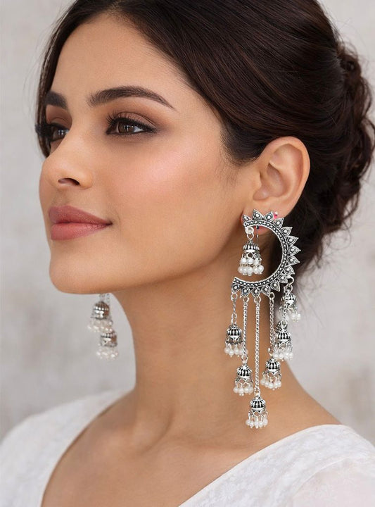 Oxidised Silver Jhumki