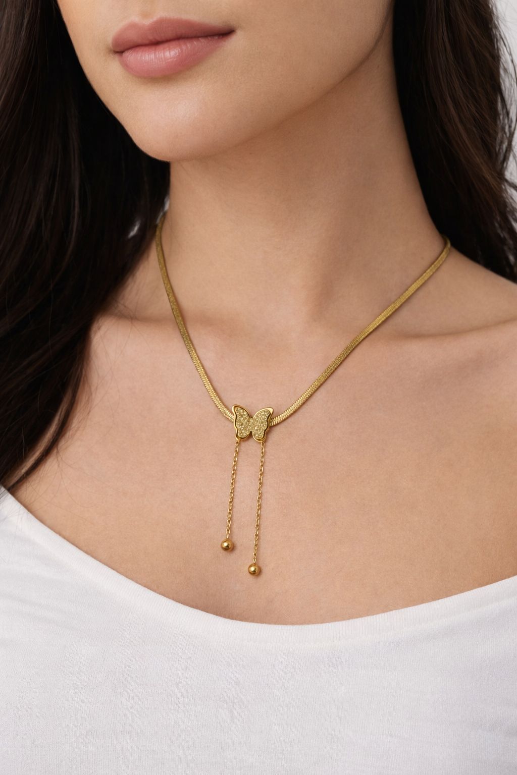 Butterfly, Gold Necklace for Women | Elegant Daily Wear Chain