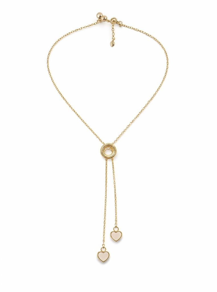Gold Plated Heart Lariat Necklace for Women | Adjustable Y-Necklace | Elegant Daily Wear Jewellery