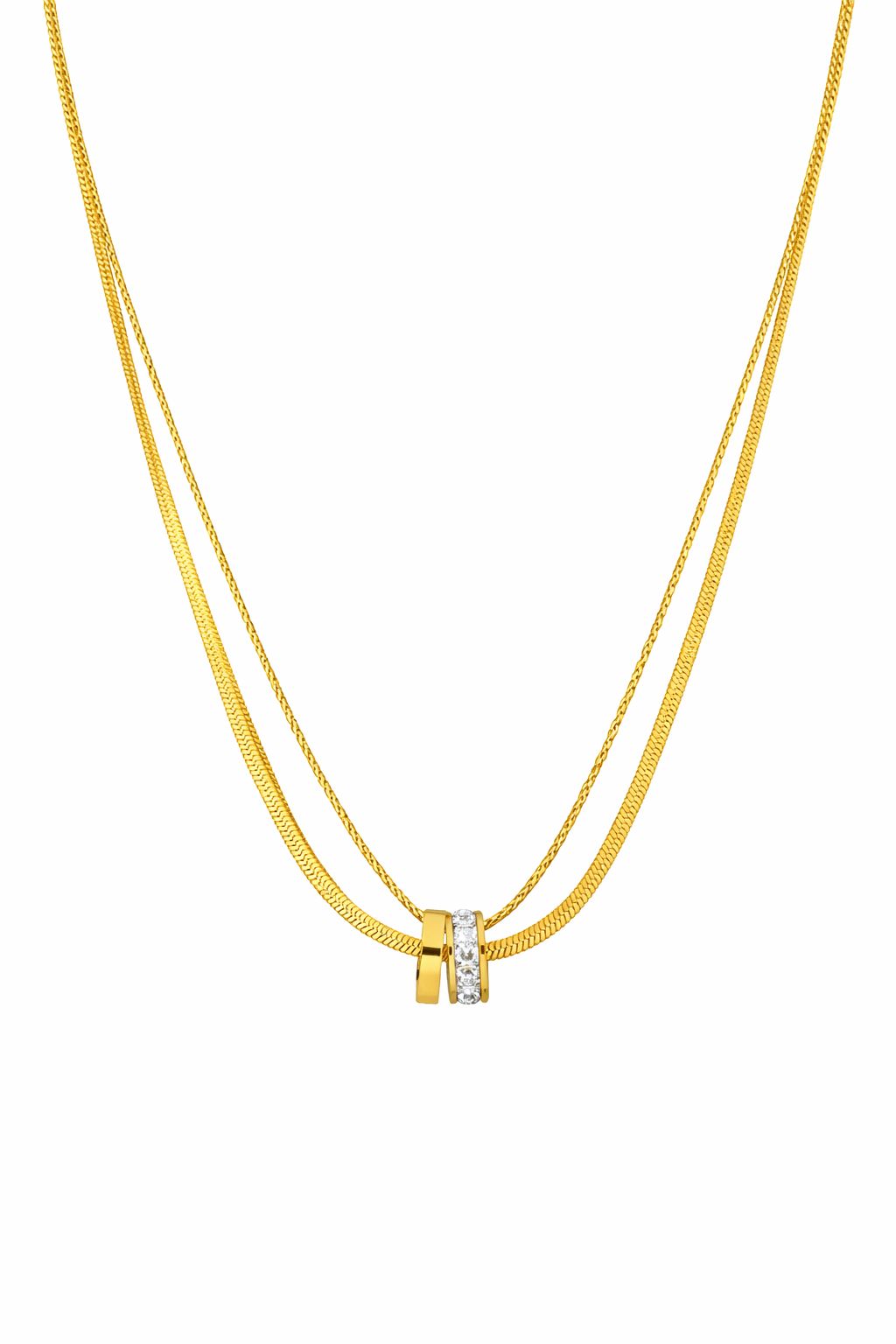 Gold Plated Double Layer Necklace for Women