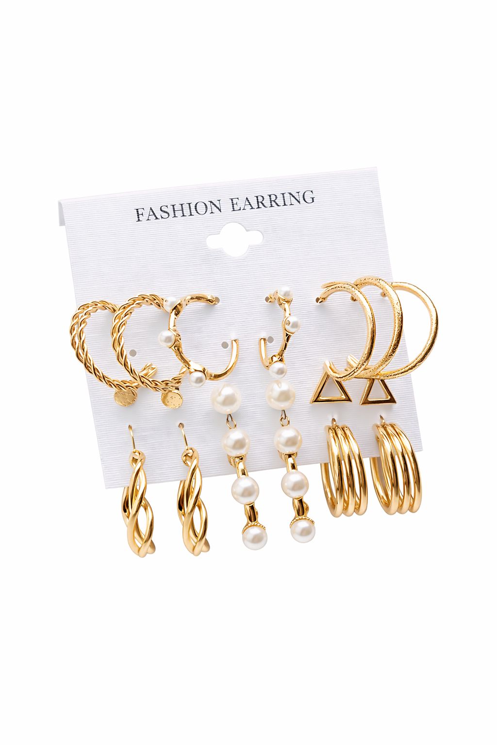 Gold Plated Pearl & Hoop Earrings Combo for Women