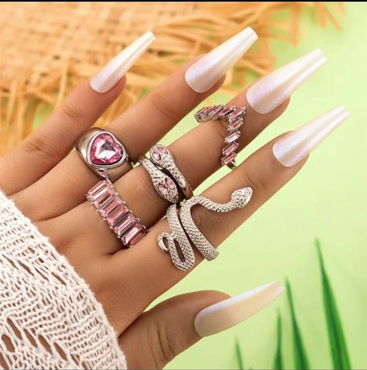 💖 Pink Crystal Rings Combo – Luxury Statement Jewelry Set (5+ Designs)
