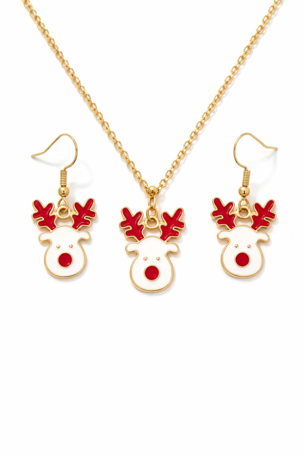 Cute Reindeer Christmas Jewellery Set for Women (Necklace & Earrings Combo)