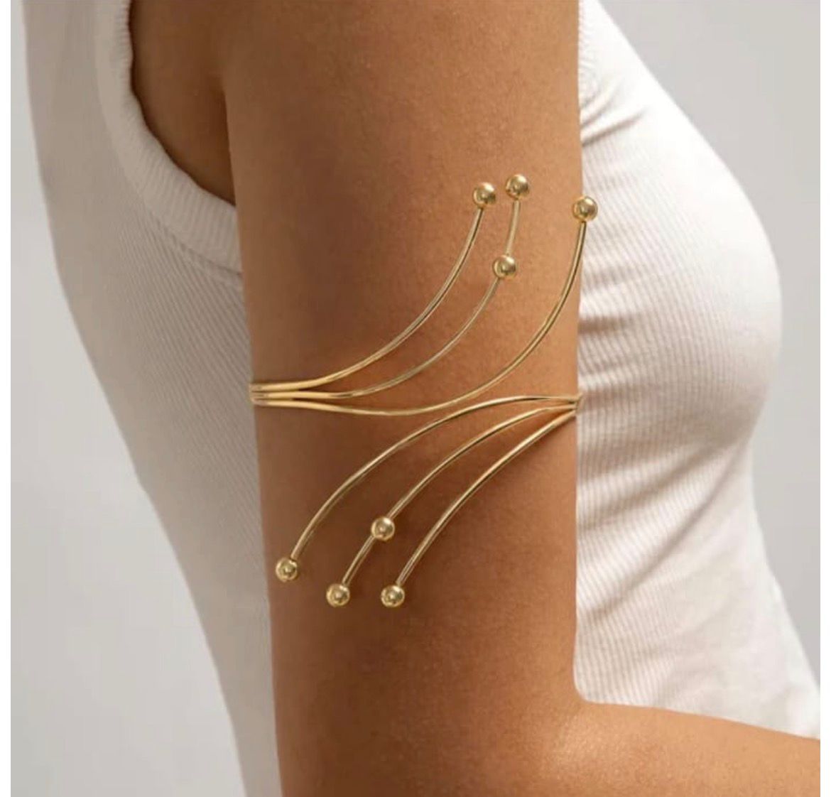 Elegant Gold Multi-Line Arm Cuff Bracelet for Women