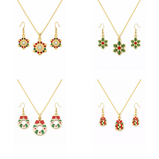 🎄 Festive Christmas Pendant Necklace & Earrings Sets (4 Designs)