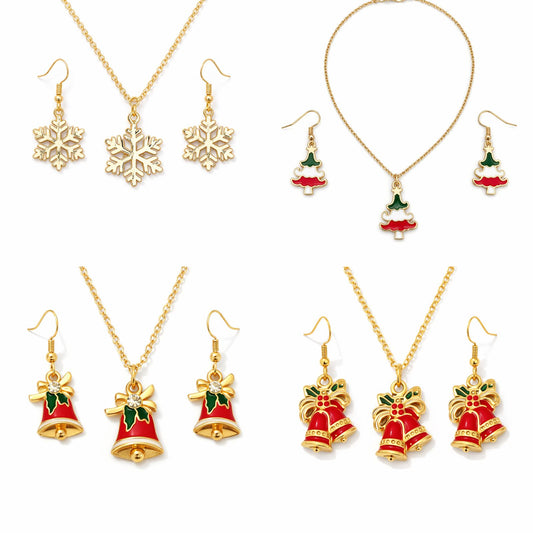 🎄 Festive Christmas Pendant Necklace & Earrings Sets (4 Designs)