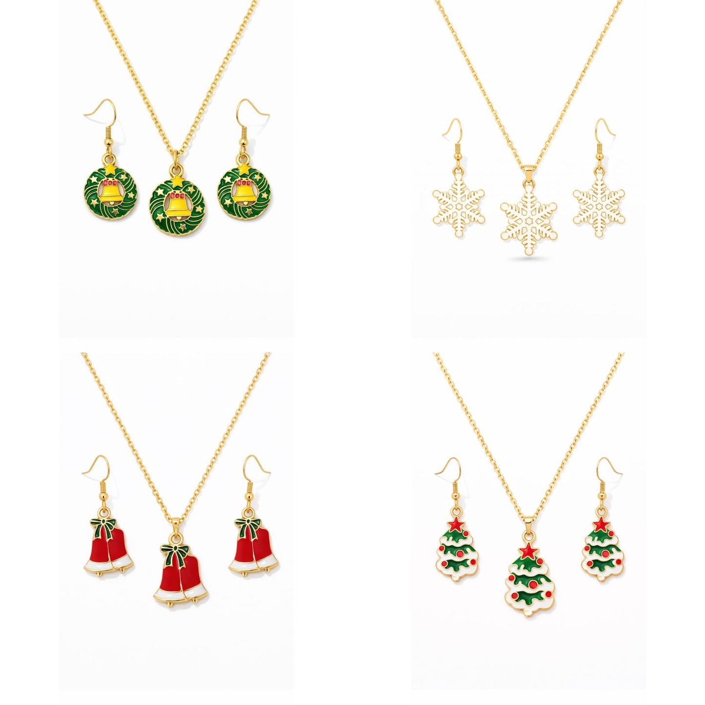 🎄 Christmas Theme Jewellery Set for Women & Girls (Necklace + Earrings Combo)