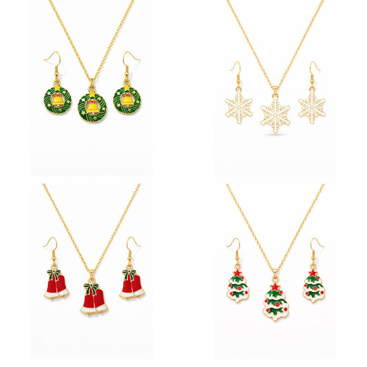 🎄 Christmas Theme Jewellery Set for Women & Girls (Necklace + Earrings Combo)