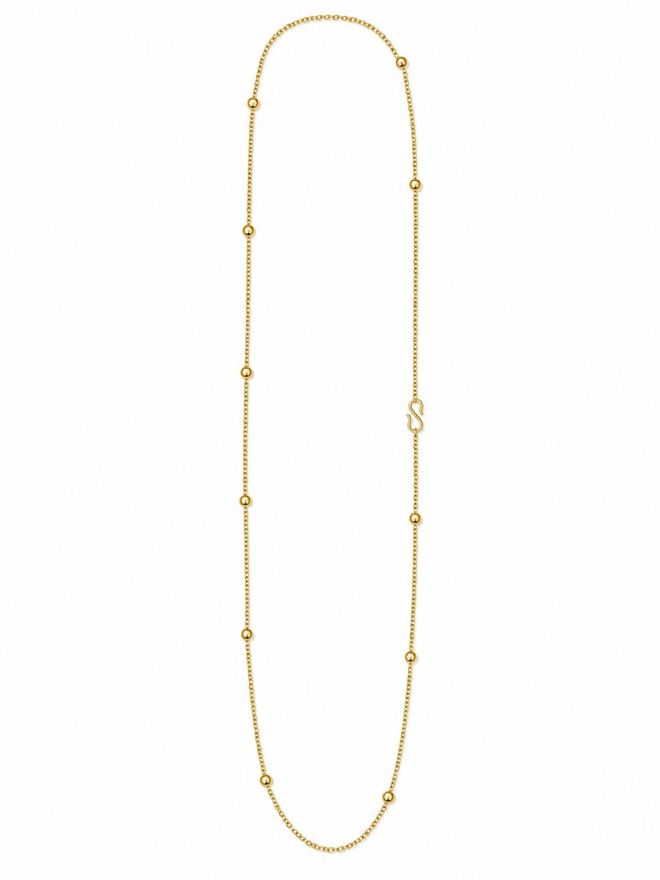 Elegant Gold Plated Beaded Chain Necklace for Women | Minimal Designer Chain | Lightweight Daily Wear | 6 Months Warranty