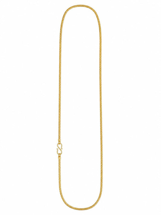 1 g gold Premium Gold Finish Chain with S-Hook Lock | Daily Wear Lightweight Necklace