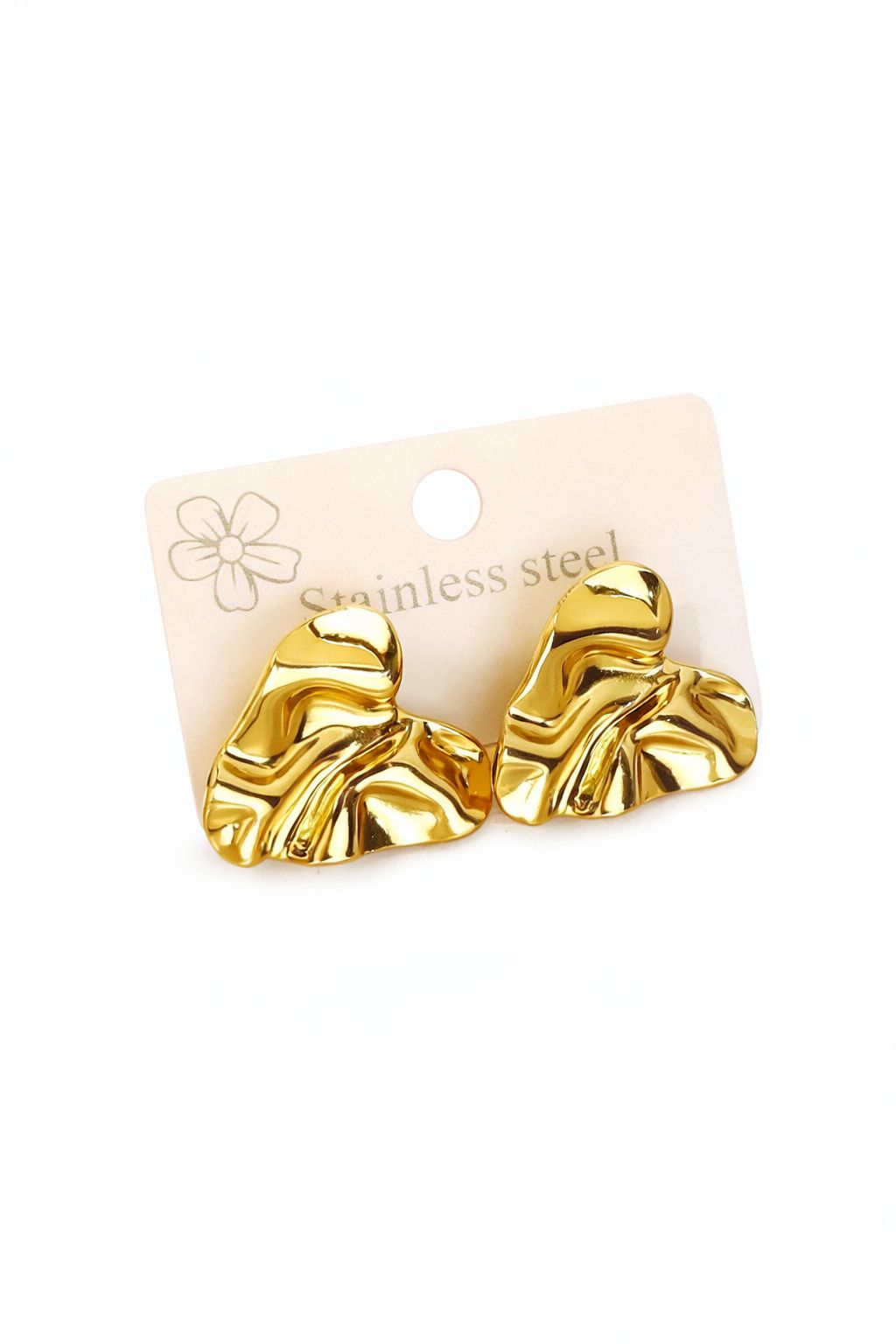 Gold Plated Stainless Steel Abstract Stud Earrings for Women | Trendy Irregular Shape Statement Earrings | Lightweight Fashion Jewelry for Girls & Women | Party, Daily Wear