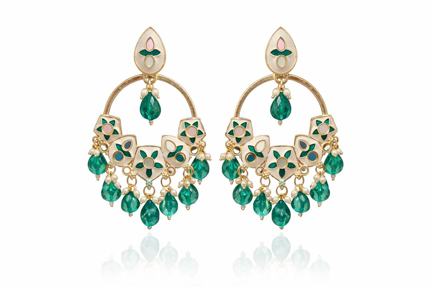 Meenakari Chandbali Earrings