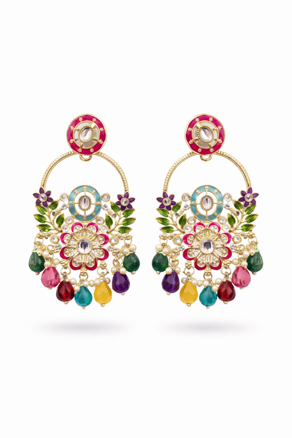 Kundan Floral Chandbali