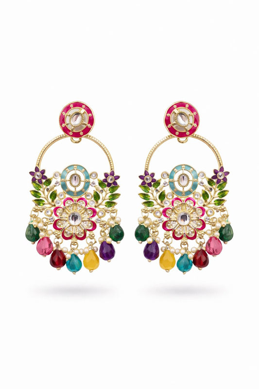 Kundan Floral Chandbali