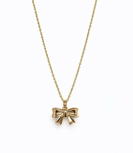 Minimal Bow Pendant Necklace for Women | Gold Plated Elegant Daily Wear Jewellery