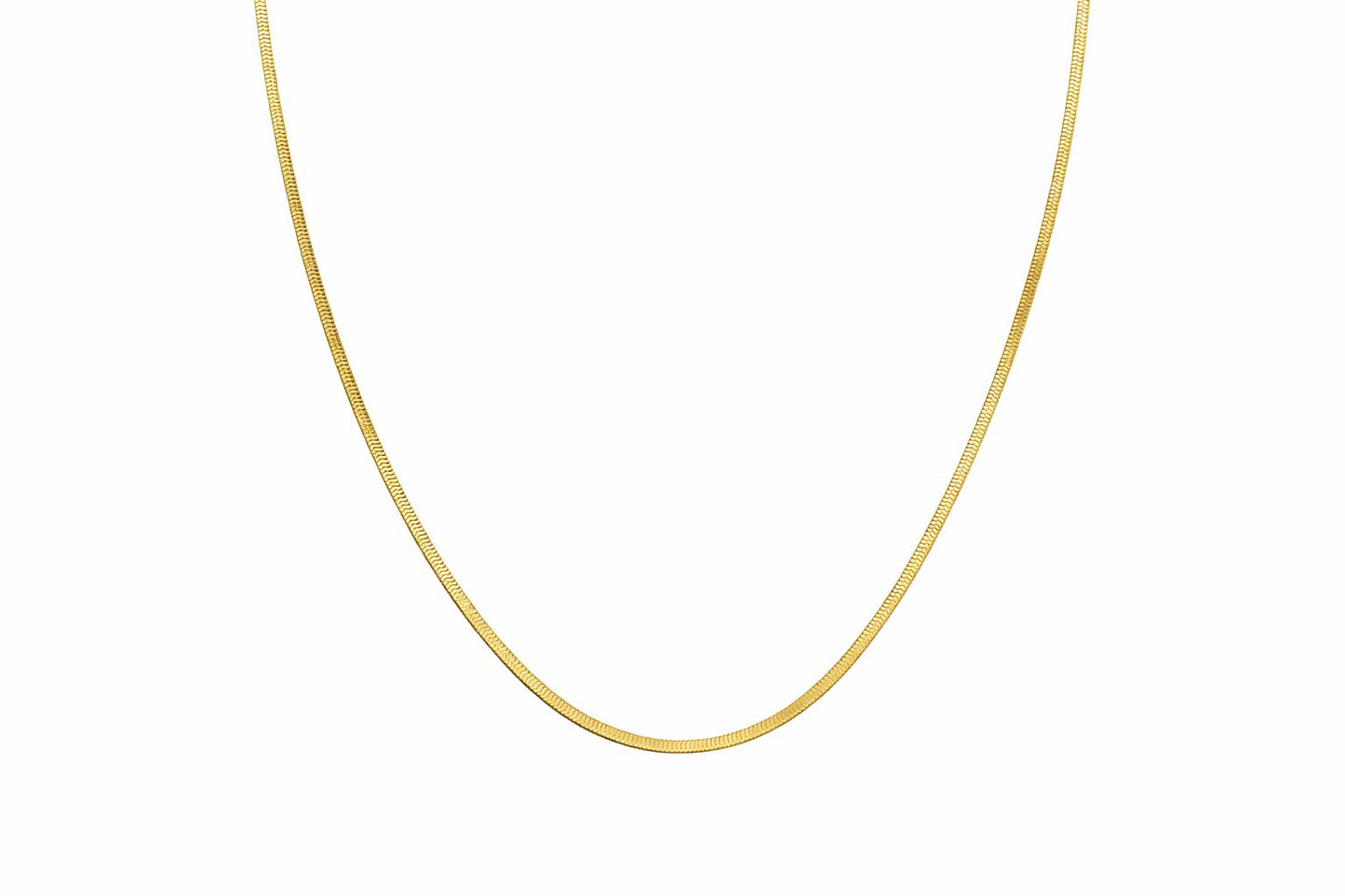 Minimal Gold Plated Flat Chain Necklace for Women | Elegant Daily Wear Jewellery