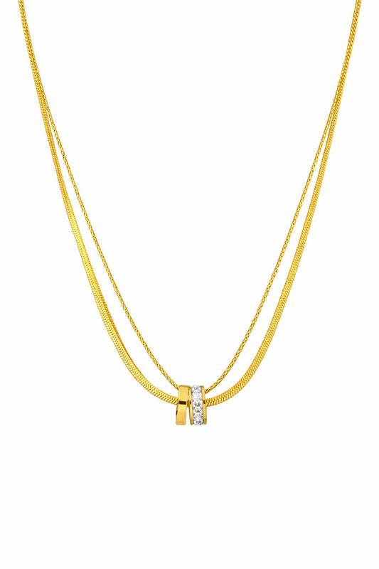 Gold Plated Double Layer Necklace for Women