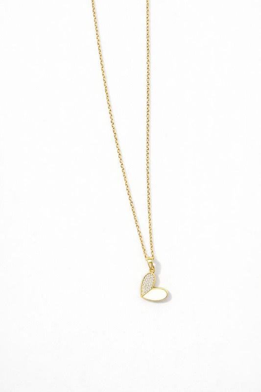 Elegant Heart Pendant Necklace – Gold Finish