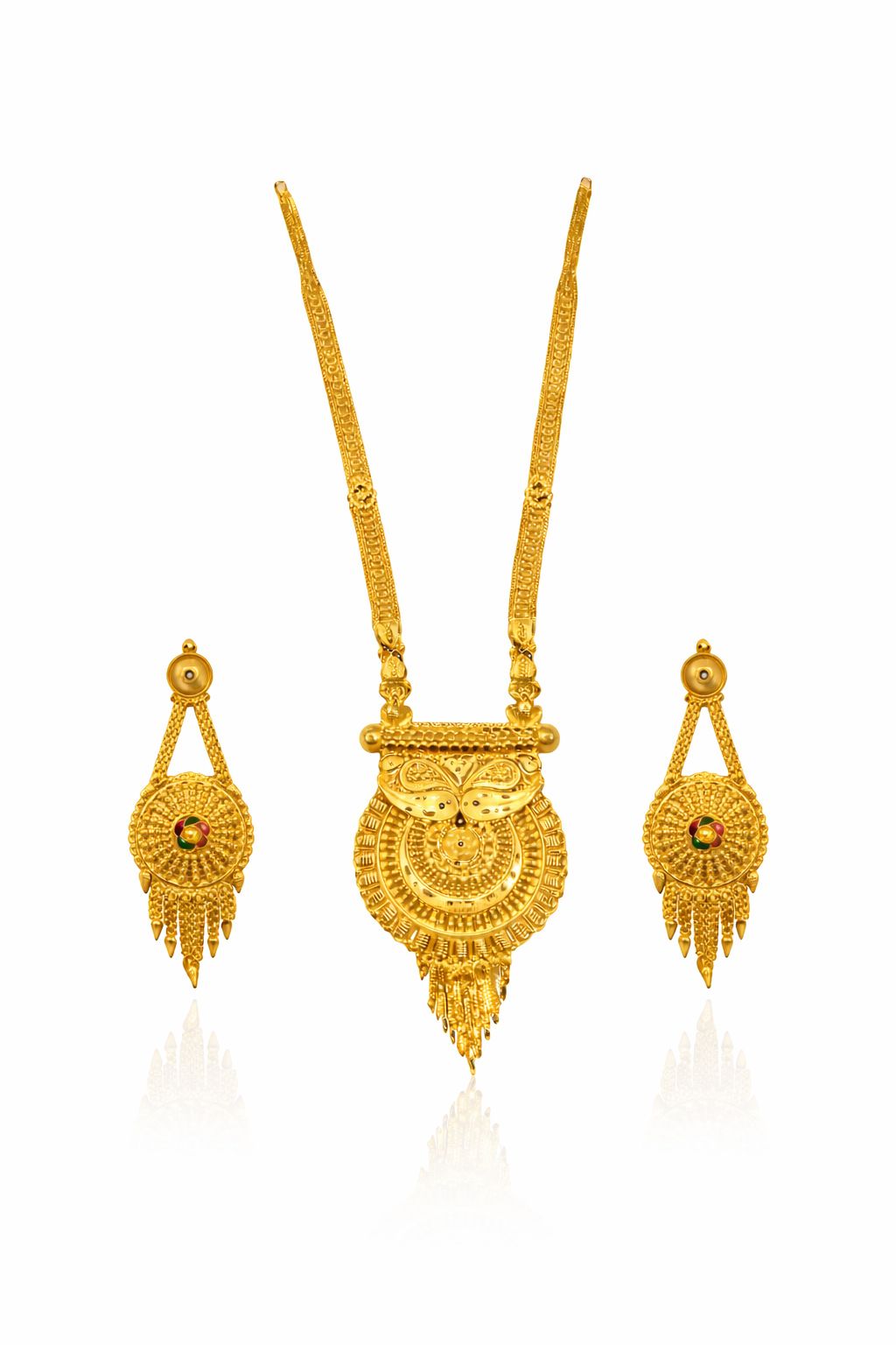 Royal 1g Gold Plated Traditional Ranihaar Necklace Set