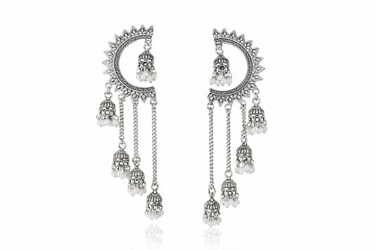 Oxidised Silver Jhumki