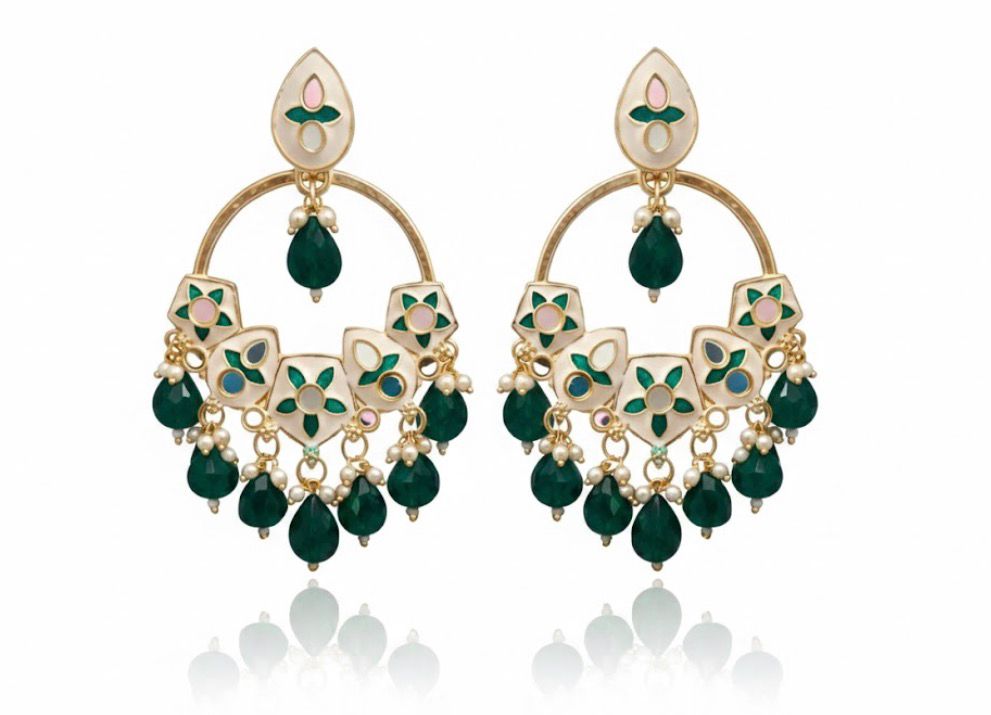 Meenakari Chandbali Earrings