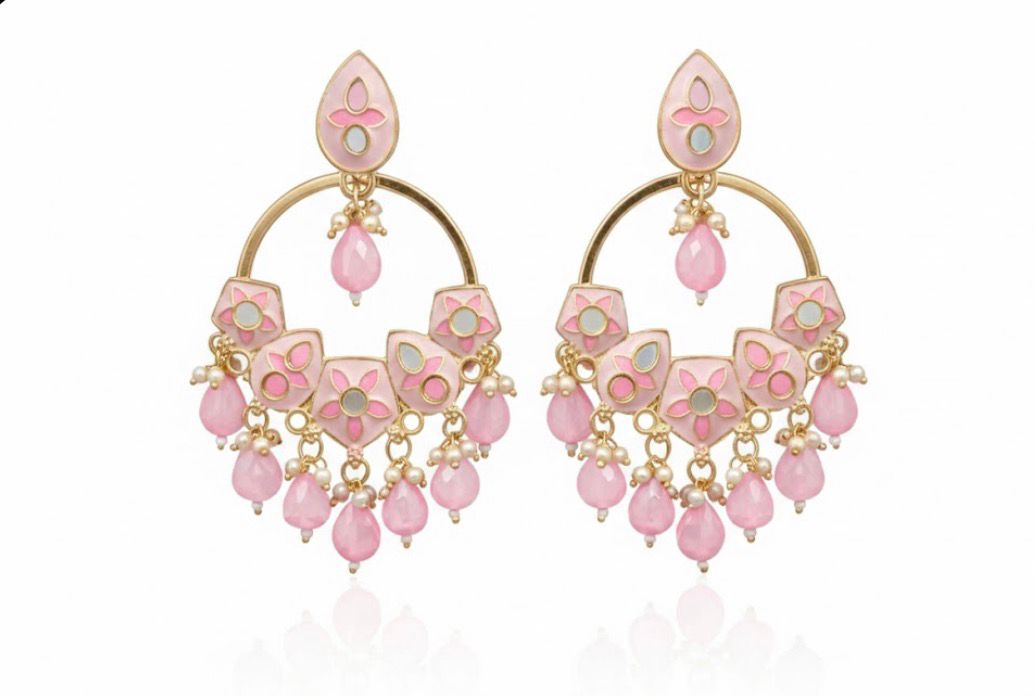 Meenakari Chandbali Earrings