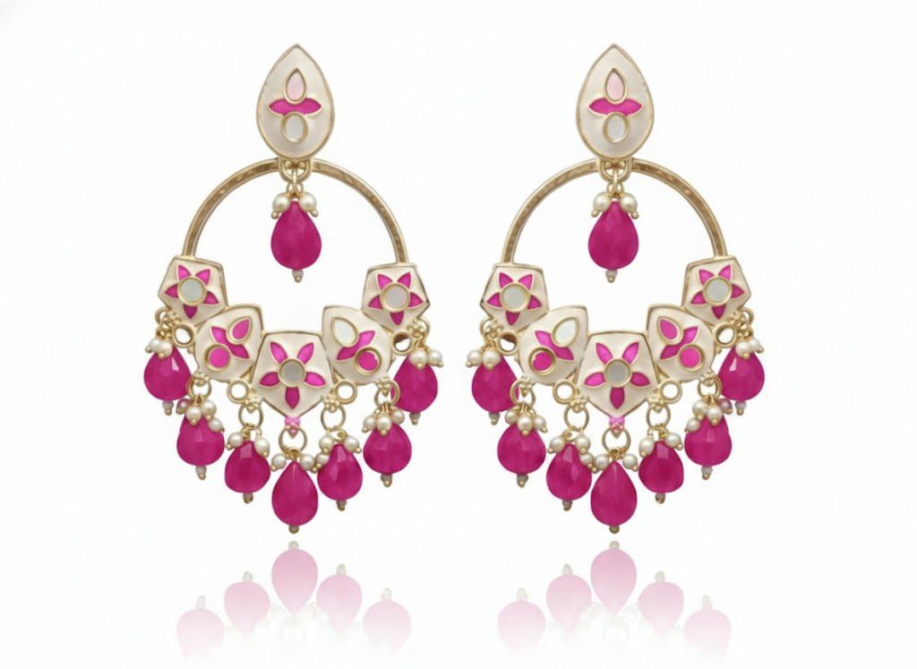 Meenakari Chandbali Earrings