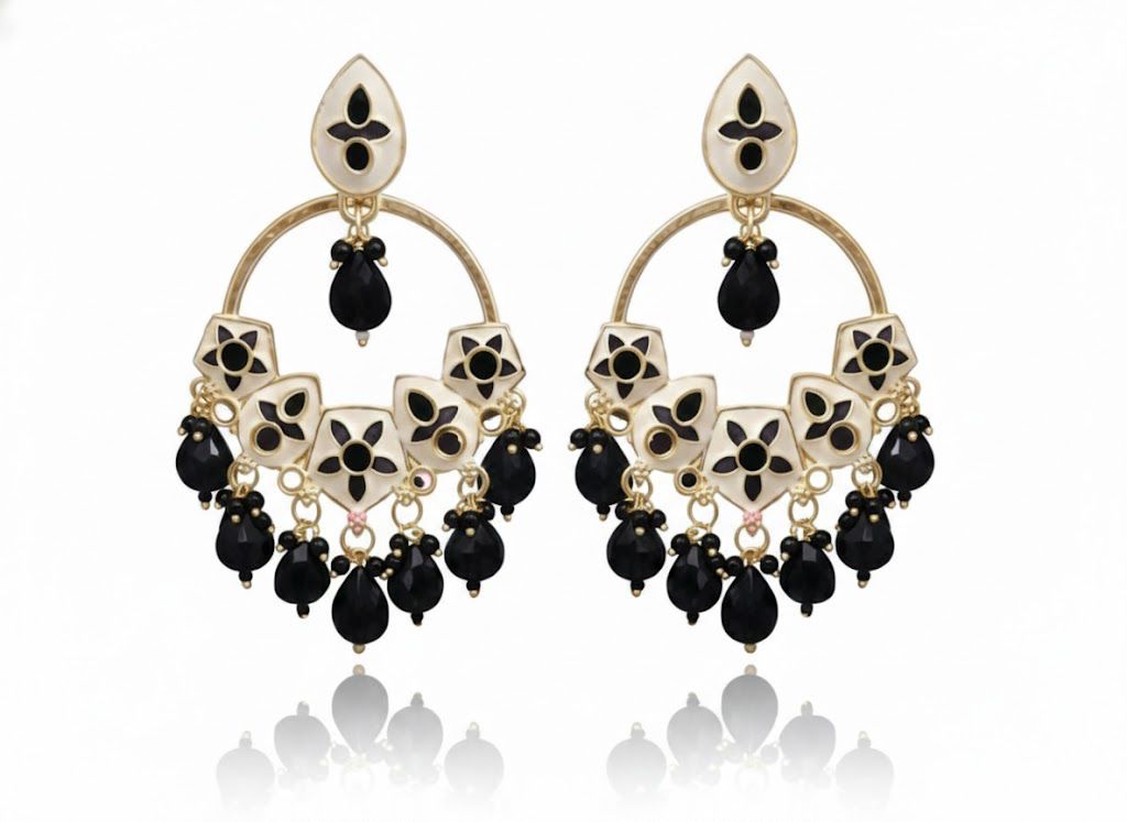 Meenakari Chandbali Earrings