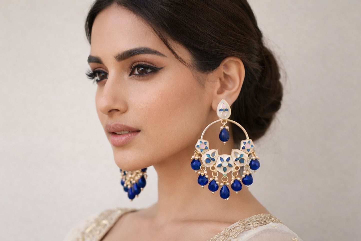 Meenakari Chandbali Earrings