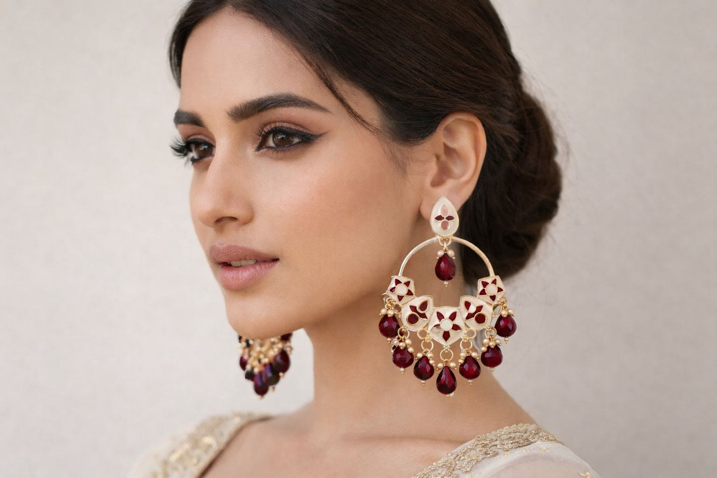 Meenakari Chandbali Earrings