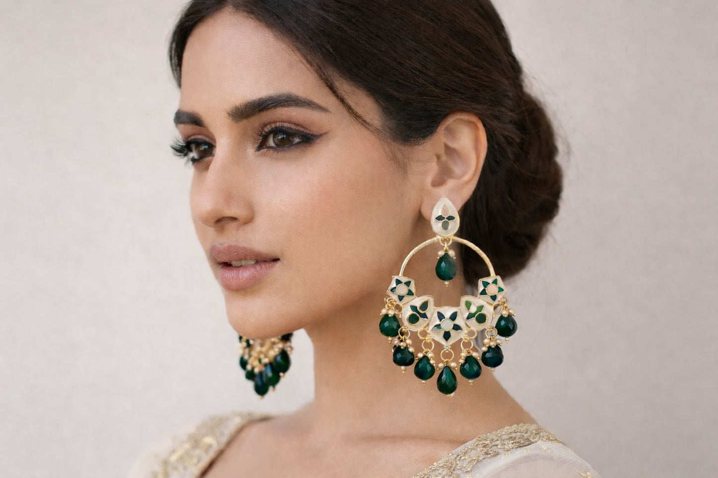 Meenakari Chandbali Earrings