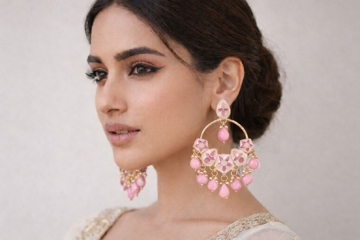 Meenakari Chandbali Earrings