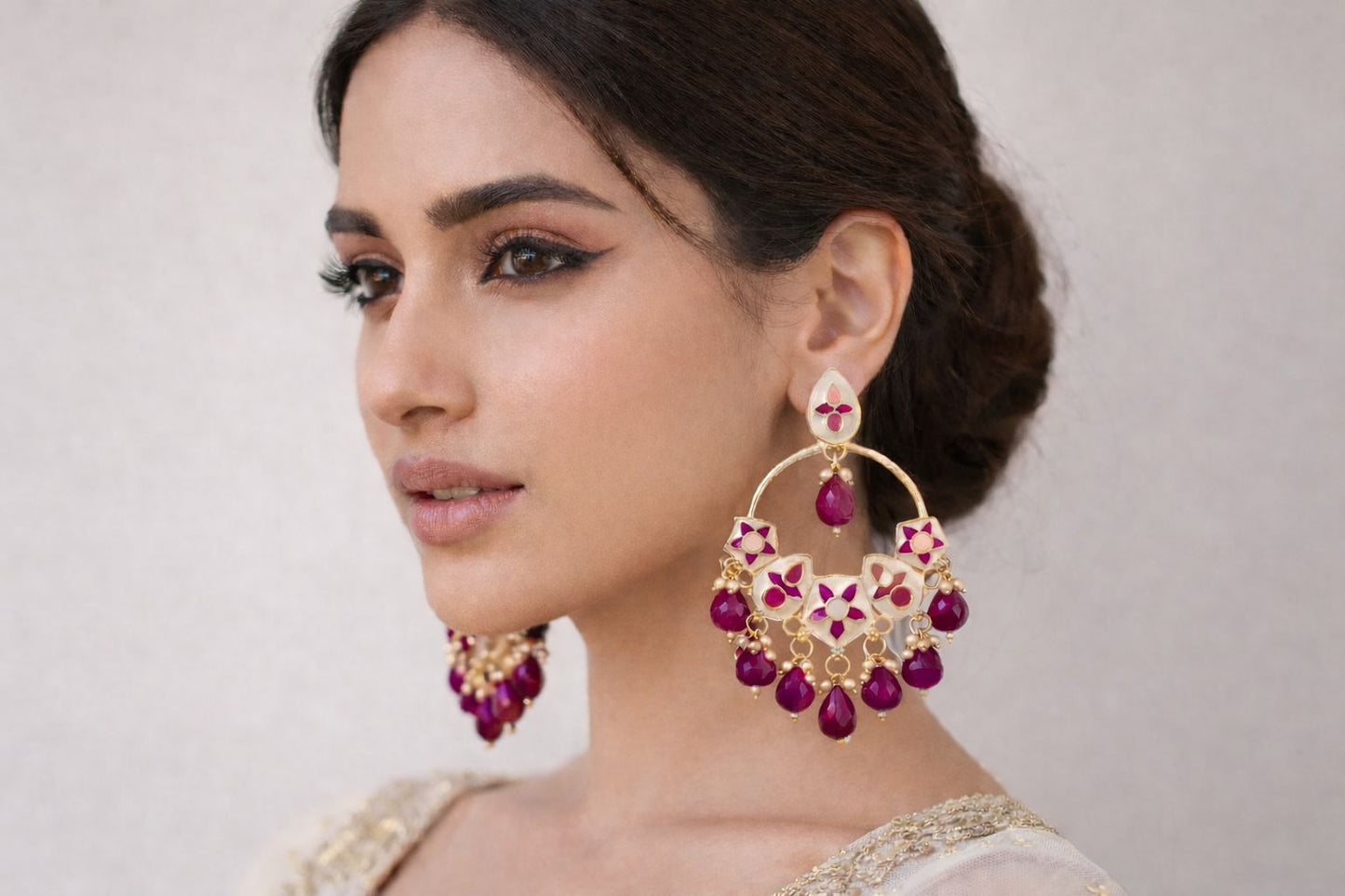 Meenakari Chandbali Earrings