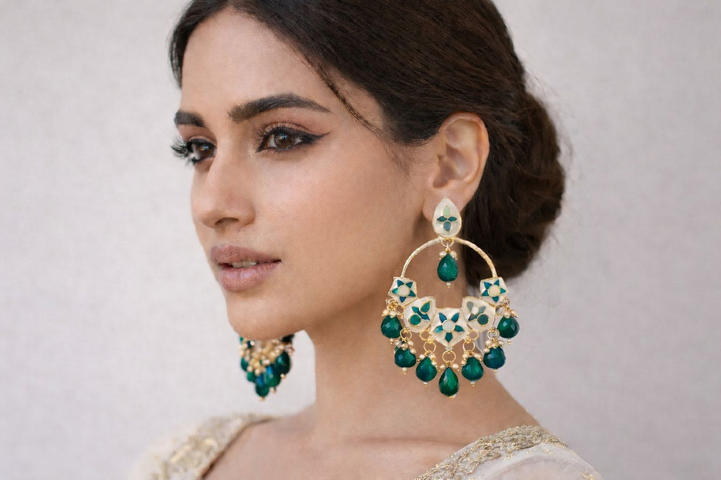 Meenakari Chandbali Earrings
