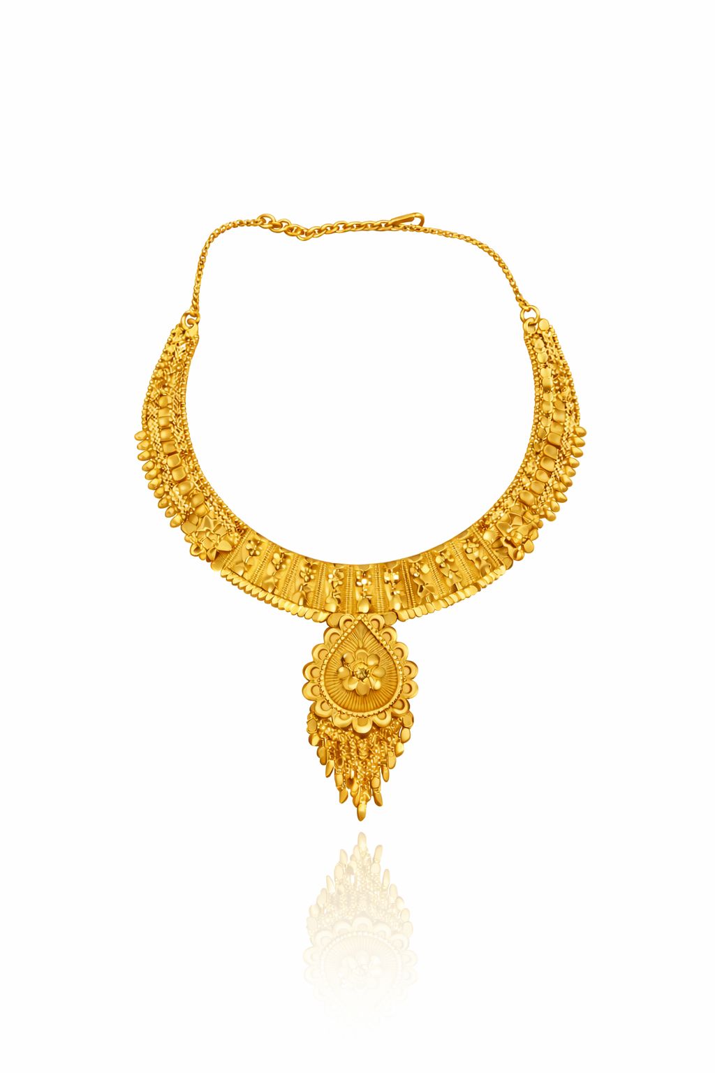 Royal Antique 1g Gold Necklace Set with Earrings